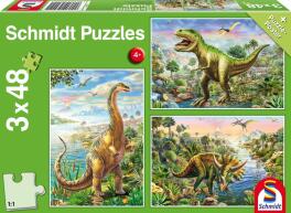 Puzzle 3x48 Dinozaury G3