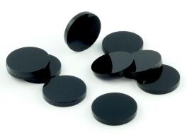 Znaczniki akryl czarne okrągłe 20x3mm 10szt