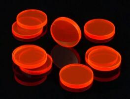Znaczniki akryl czerwone fluo okrągłe 22x3mm 10szt