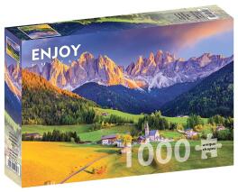 Puzzle 1000 Kościół w Dolomitach/Włochy