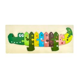 Puzzle drewniane kids z cyframi Krokodyl
