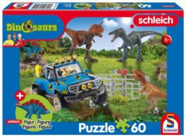 Puzzle 60 Schleich Dinozaury + figurka
